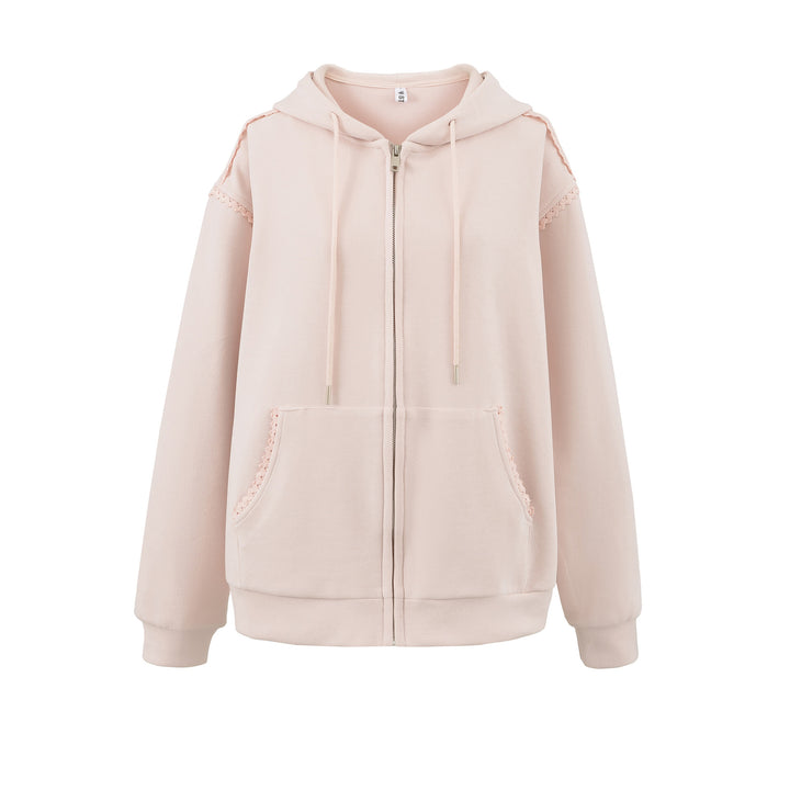 Damen casual zip hoodie med praktiska fickor och sofistikerad huva Mirla-Eva Jonsson