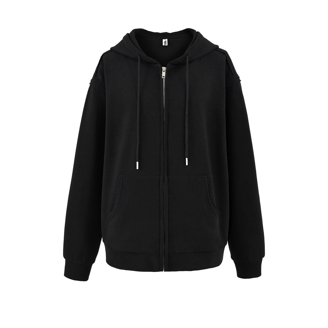 Damen casual zip hoodie med praktiska fickor och sofistikerad huva Mirla-Eva Jonsson