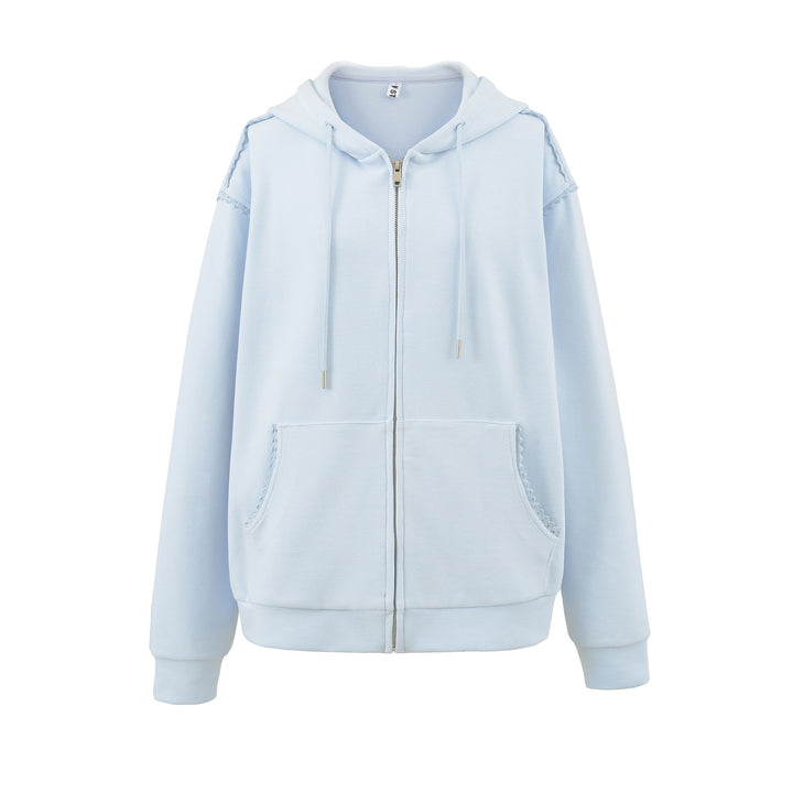 Damen casual zip hoodie med praktiska fickor och sofistikerad huva Mirla-Eva Jonsson