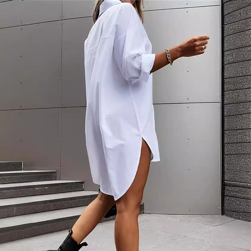 Damen chemiserad oversized skjortklänning Eva Jonsson-Eva Jonsson