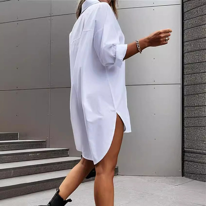 Damen chemiserad oversized skjortklänning Eva Jonsson-Eva Jonsson