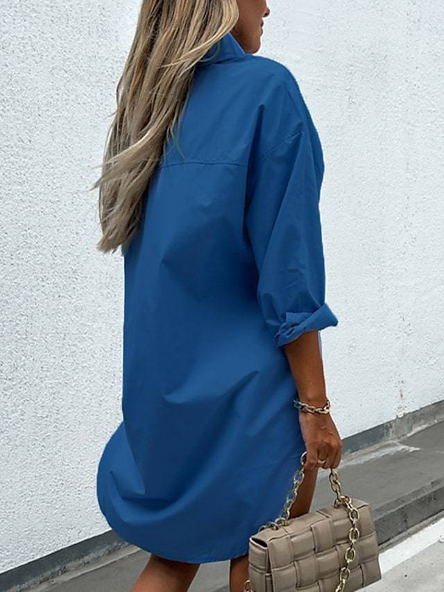 Damen chemiserad oversized skjortklänning Eva Jonsson-Eva Jonsson