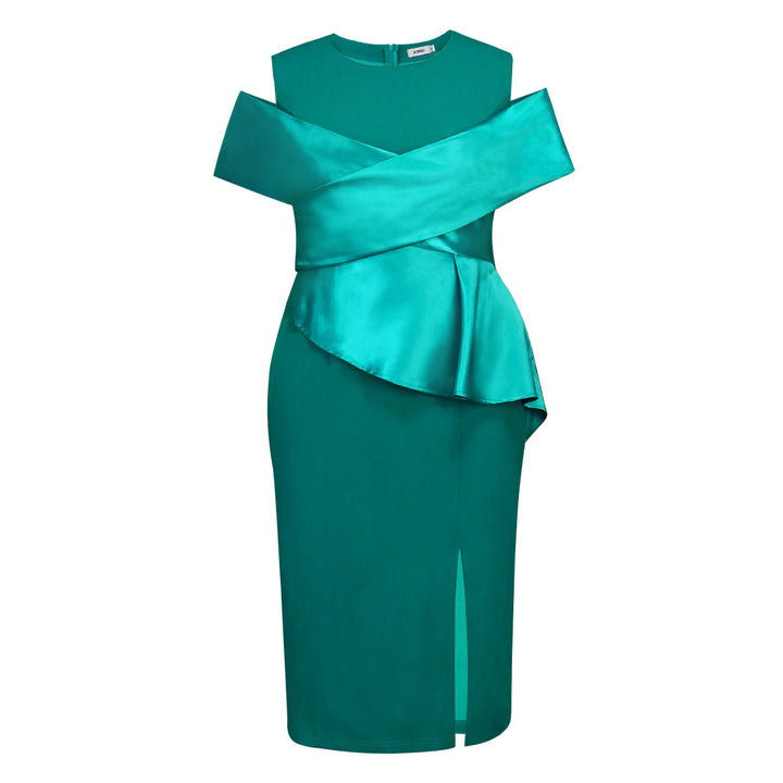 Damen cocktail dress with asymmetrical top and draping detail Mirla-Eva Jonsson