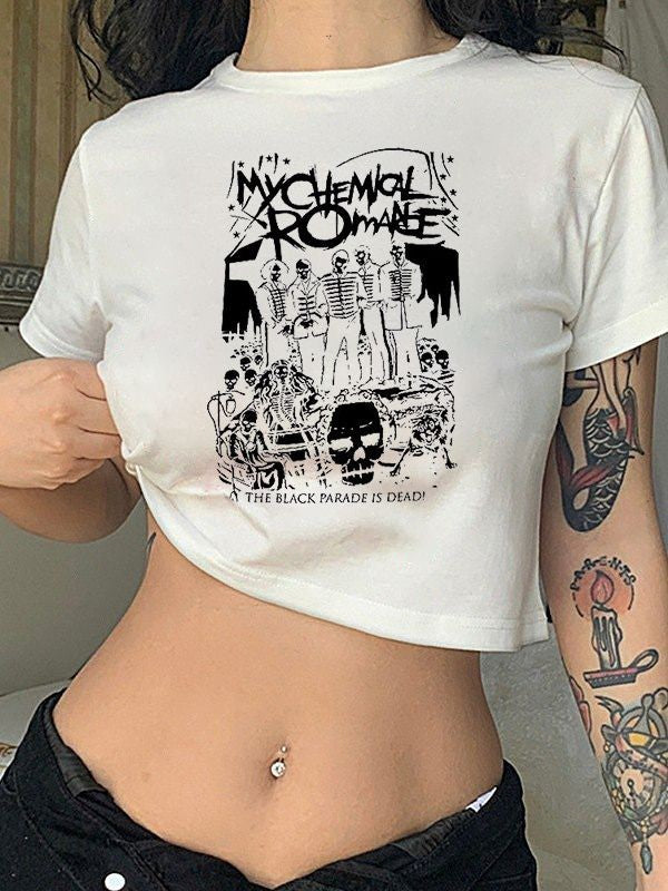 Damen cropped T-shirt med exklusivt hästmotiv och figursydd passform Mirla-Eva Jonsson