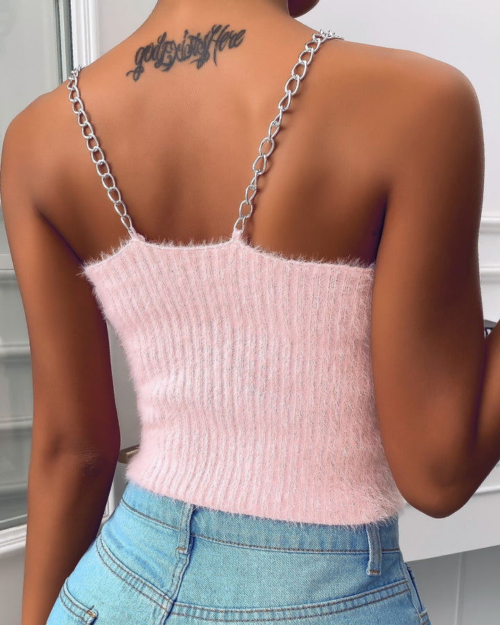 Damen cropped Top mit dekorativem Schmetterlings-Design und Kettenträger Mirla-Eva Jonsson