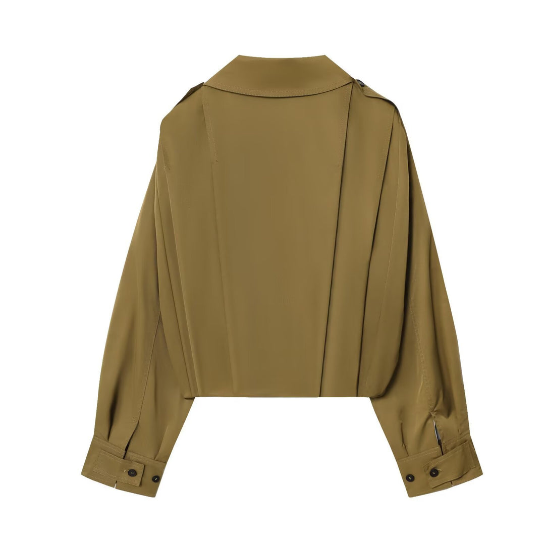 Damen cropped Utility-jacka med strukturerade veck Mirla-Eva Jonsson