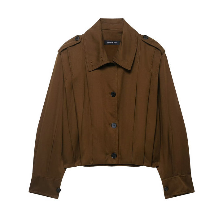 Damen cropped Utility-jacka med strukturerade veck Mirla-Eva Jonsson