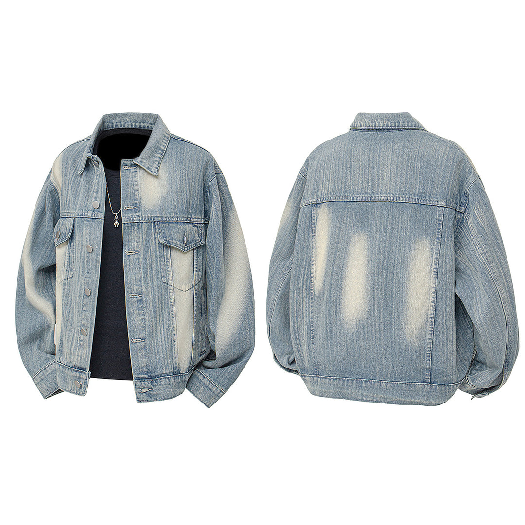 Damen denimjacka i vintage-stil med avslappnad skärning och praktisk tryckknappstängning Mirla-Eva Jonsson