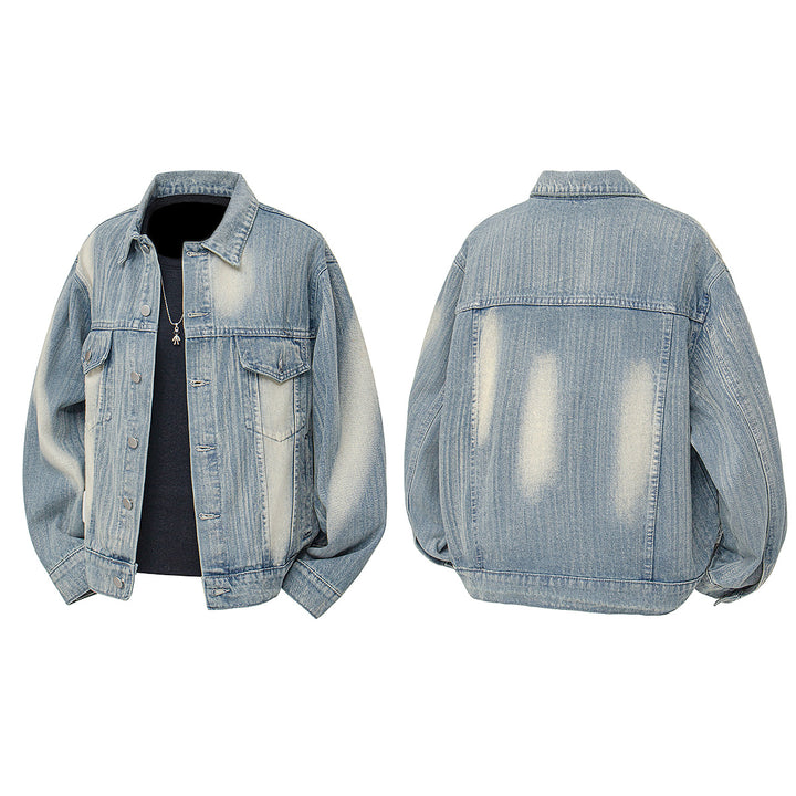 Damen denimjacka i vintage-stil med avslappnad skärning och praktisk tryckknappstängning Mirla-Eva Jonsson
