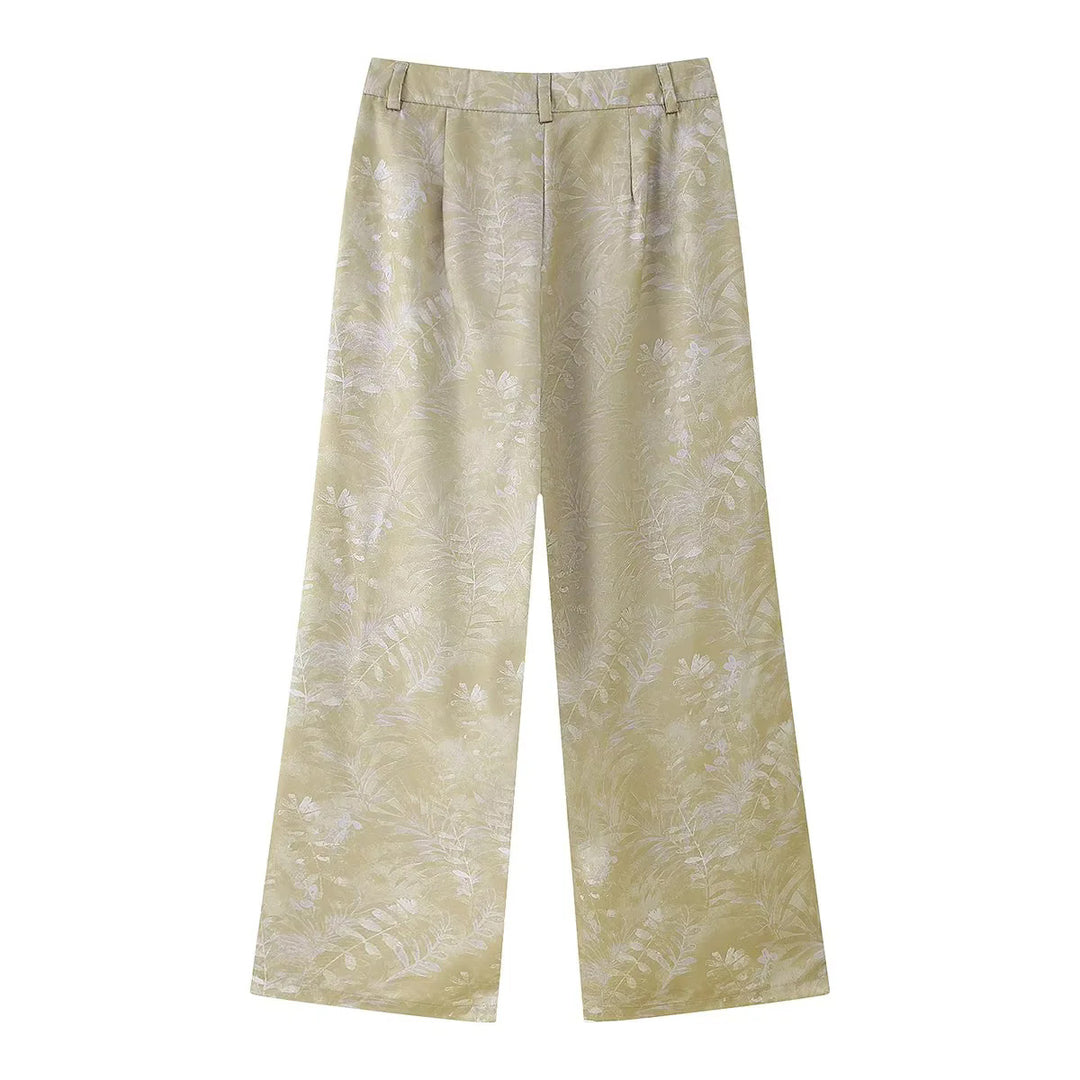 Damen elegant Culotte-byxor med blommönster och mjukt material Mirla-Eva Jonsson