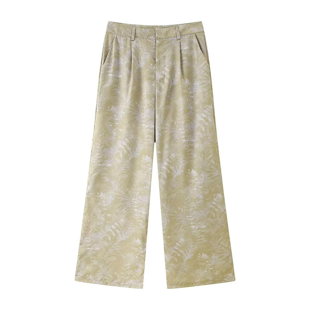 Damen elegant Culotte-byxor med blommönster och mjukt material Mirla-Eva Jonsson