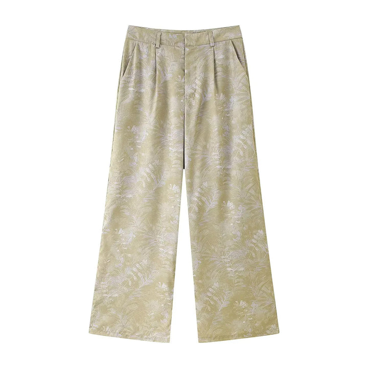 Damen elegant Culotte-byxor med blommönster och mjukt material Mirla-Eva Jonsson