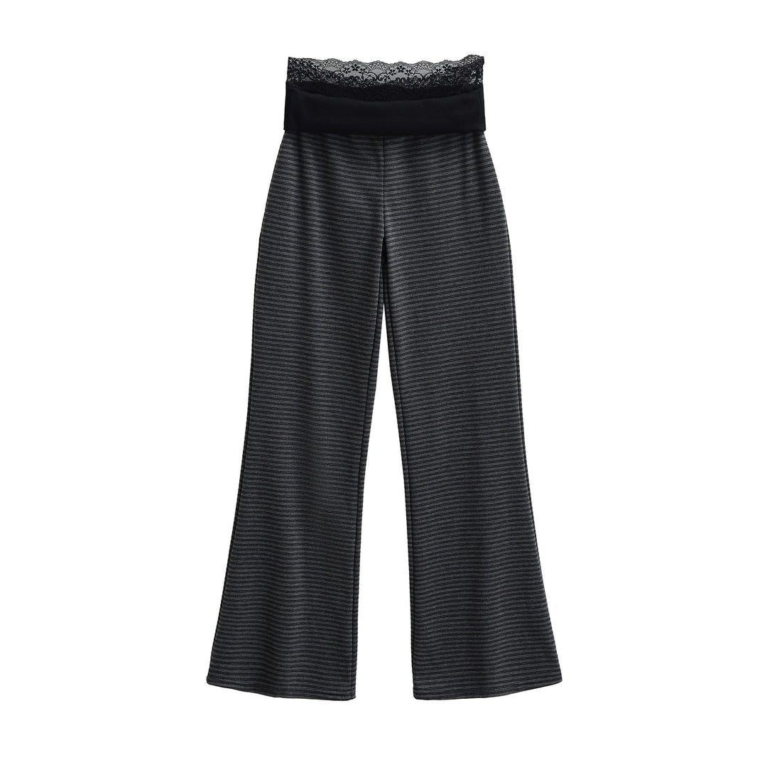 Damen elegant Flared-byxor med bred spetsmidja Mirla-Eva Jonsson