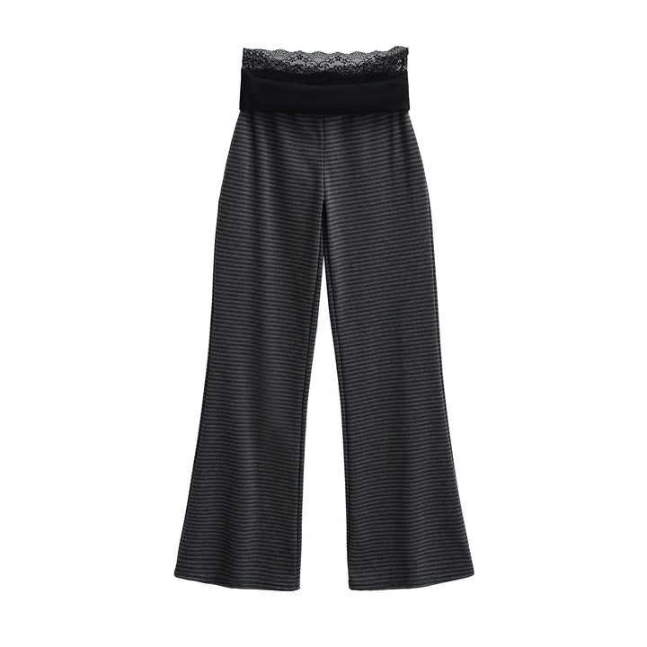 Damen elegant Flared-byxor med bred spetsmidja Mirla-Eva Jonsson