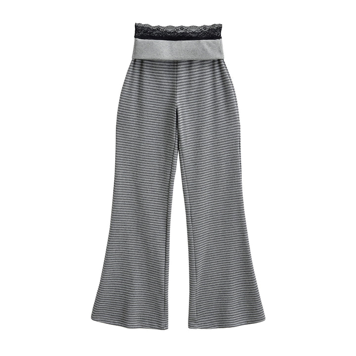 Damen elegant Flared-byxor med bred spetsmidja Mirla-Eva Jonsson