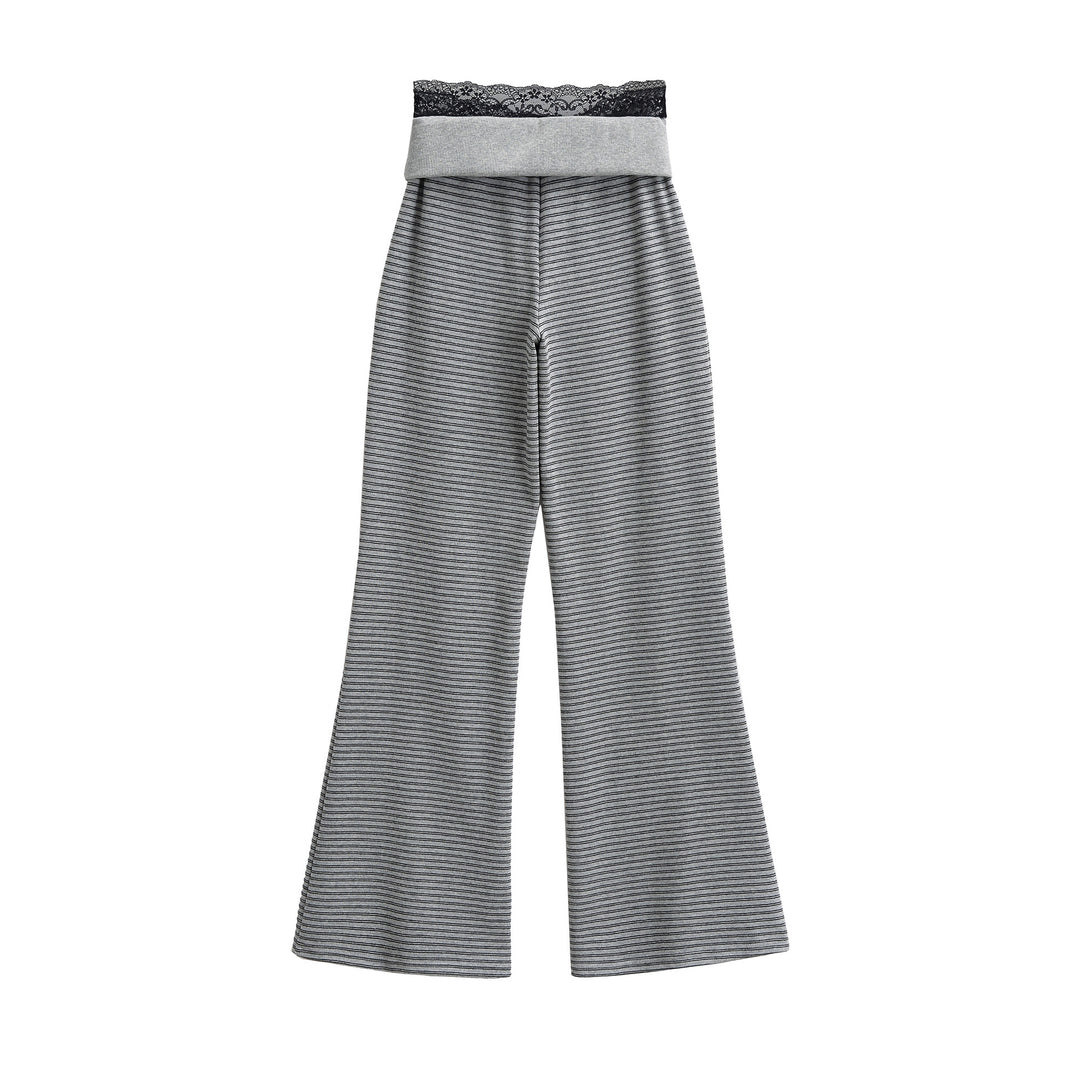 Damen elegant Flared-byxor med bred spetsmidja Mirla-Eva Jonsson
