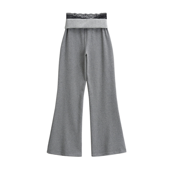 Damen elegant Flared-byxor med bred spetsmidja Mirla-Eva Jonsson