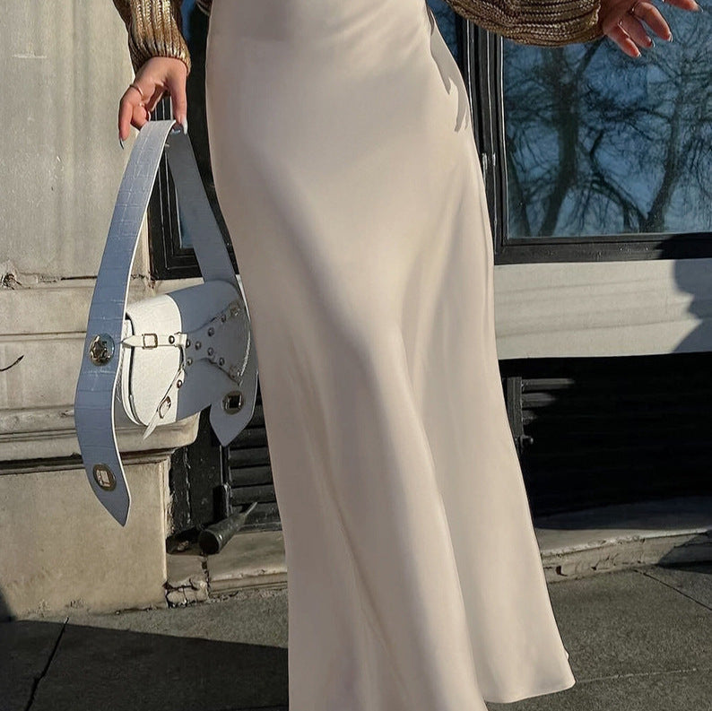 Damen elegant Maxikleider aus fließendem Material mit hohem Taillenschnitt Mirla-Eva Jonsson