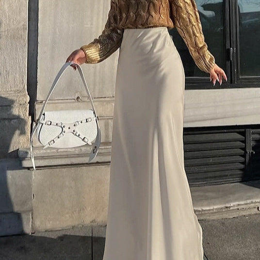 Damen elegant Maxikleider aus fließendem Material mit hohem Taillenschnitt Mirla-Eva Jonsson