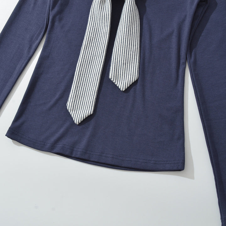 Damen elegant Off-Shoulder topp med dekorativt bindeband Mirla-Eva Jonsson
