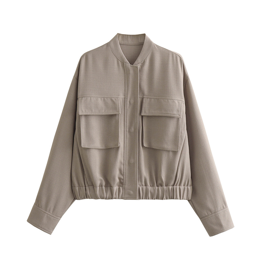 Damen elegant Utility-jacka med stora fickor och elastisk nederkant Mirla-Eva Jonsson