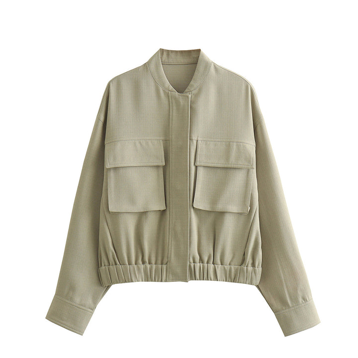 Damen elegant Utility-jacka med stora fickor och elastisk nederkant Mirla-Eva Jonsson