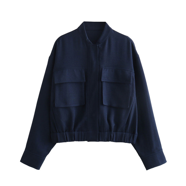 Damen elegant Utility-jacka med stora fickor och elastisk nederkant Mirla-Eva Jonsson