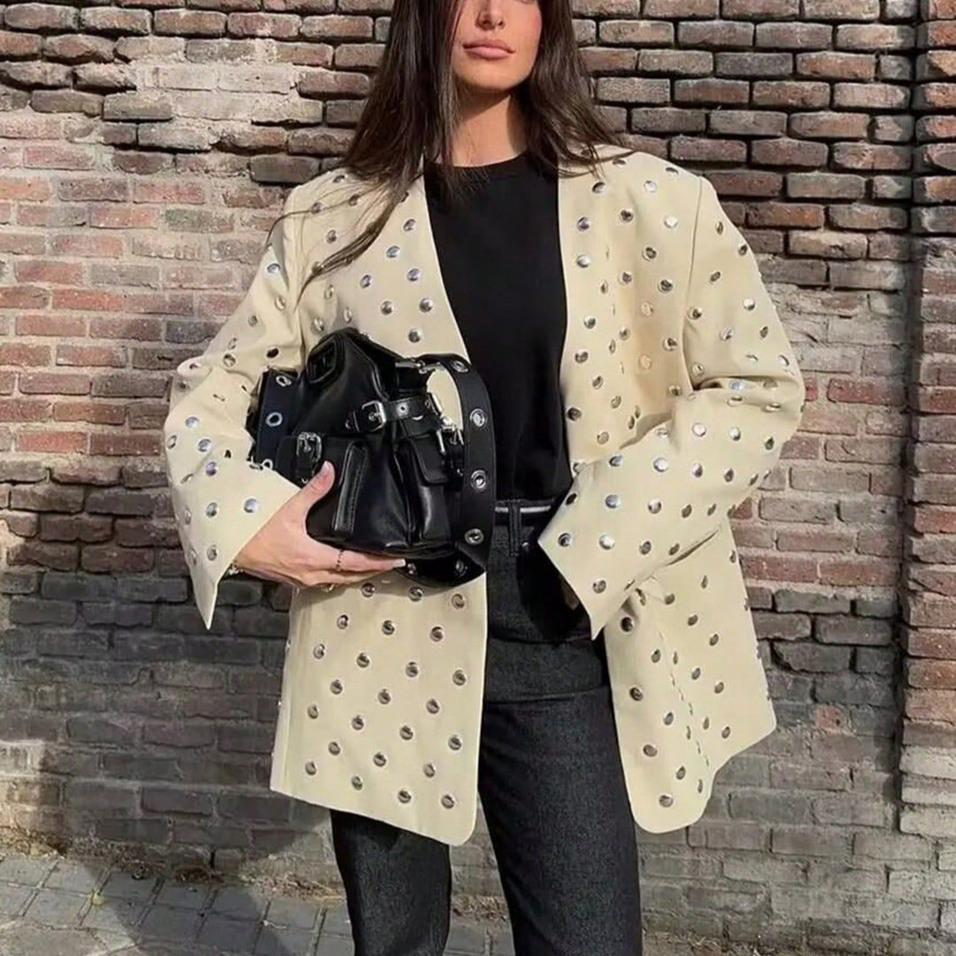 Damen elegant kavaj med glittrande paljettmönster Eva Jonsson-Eva Jonsson