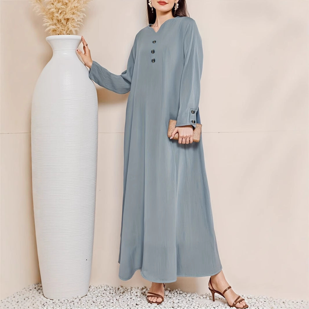 Damen elegant långärmad maxikjol med knappar Mirla-Eva Jonsson
