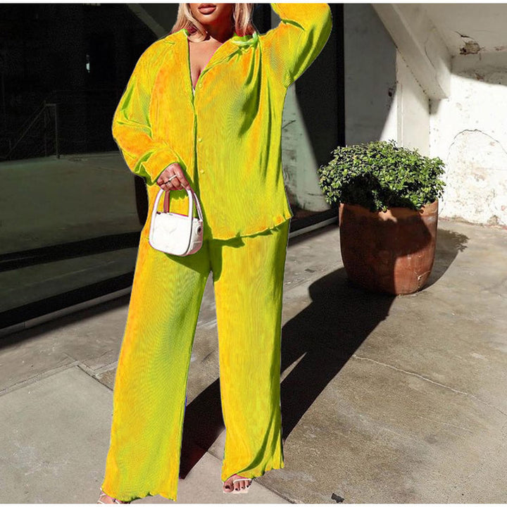 Damen elegant satin pyjamaset med modernt randmönster Mirla-Eva Jonsson