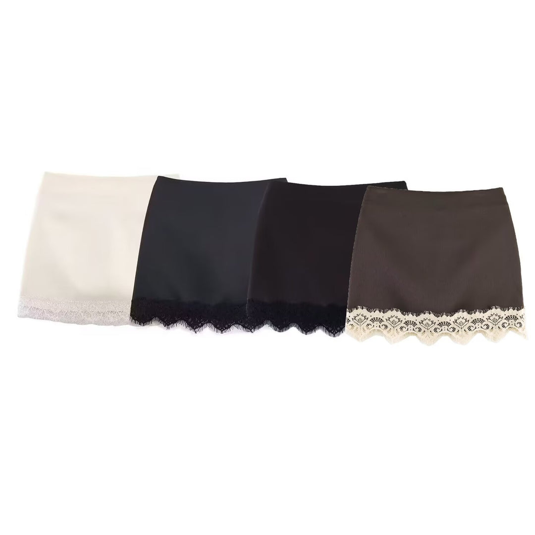 Damen elegant skirt with lace trim Mirla-Eva Jonsson