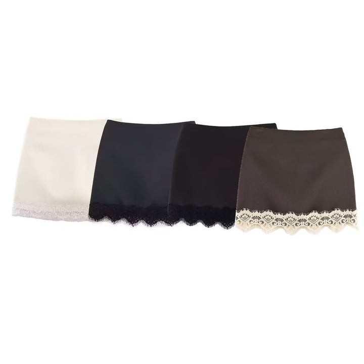 Damen elegant skirt with lace trim Mirla-Eva Jonsson