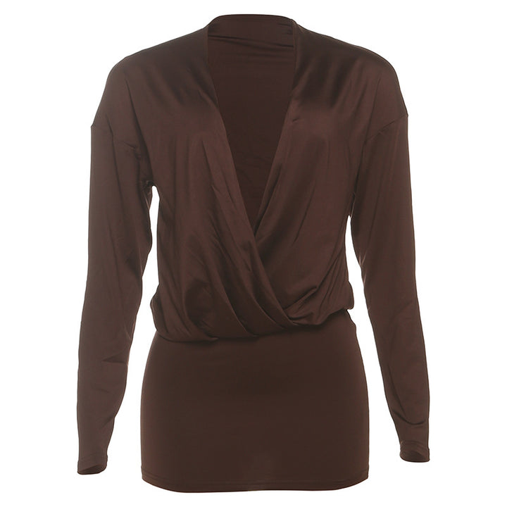 Damen elegant topp med elegant V-hals og løs passform Mirla-Eva Jonsson