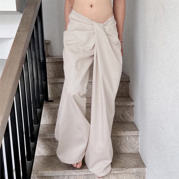 Damen eleganta Palazzo-byxor med raffinerad drapering Mirla-Eva Jonsson