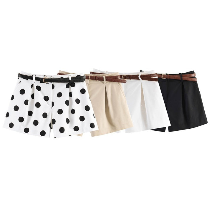 Damen eleganta Polka-Dot-shorts med bälte Mirla-Eva Jonsson