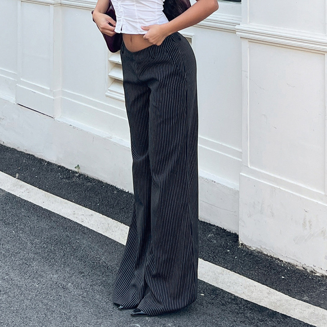 Damen elegante flared-hose mit vertikalen Streifen Mirla-Eva Jonsson