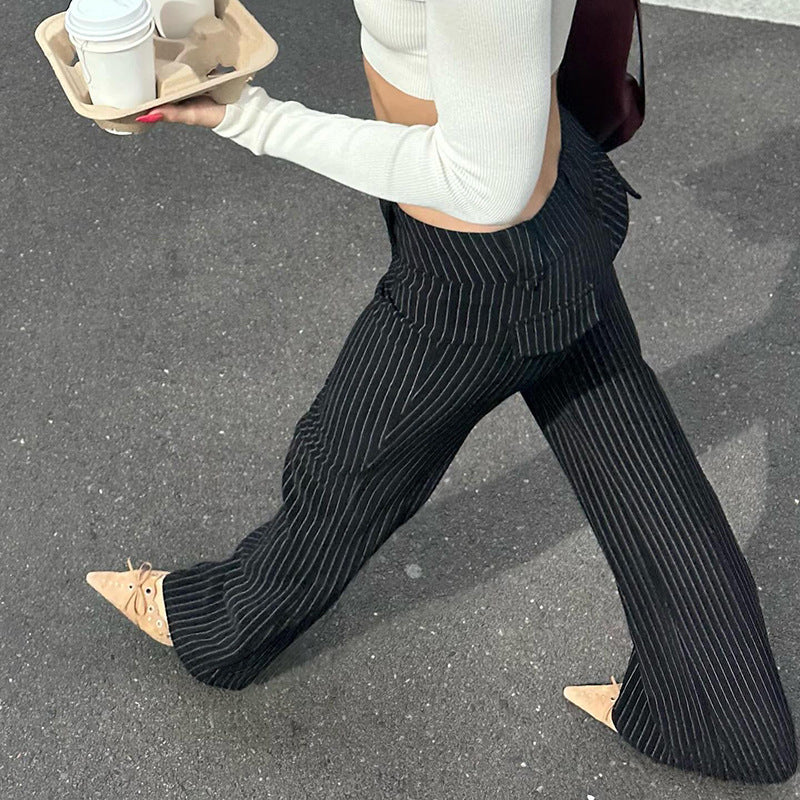 Damen elegante flared-hose mit vertikalen Streifen Mirla-Eva Jonsson