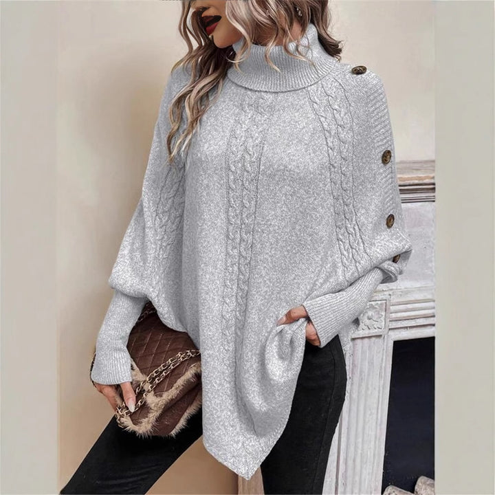 Damen eleganter Strickpullover mit Rollkragen und modischen Details Eva Jonsson-Eva Jonsson