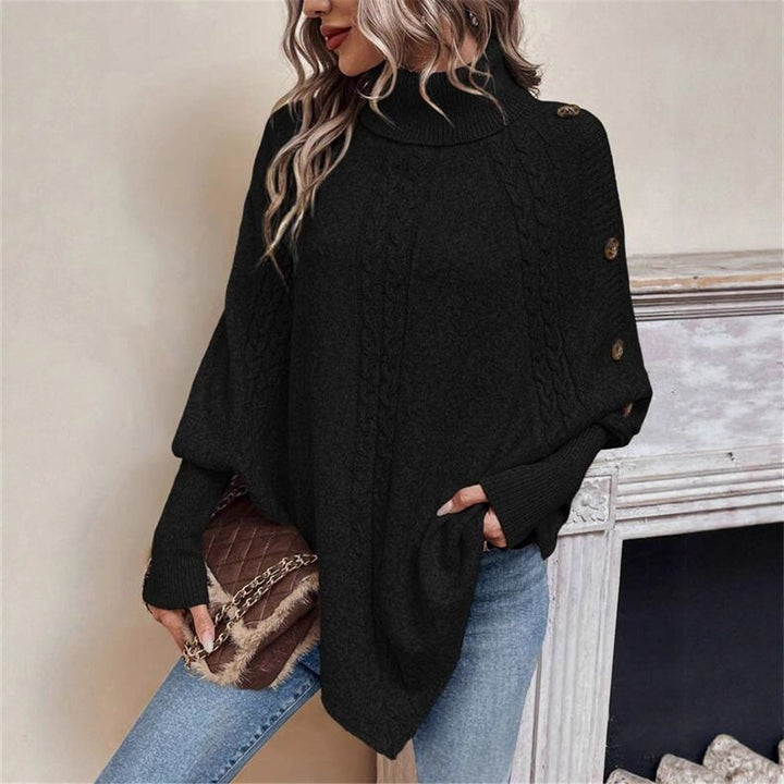 Damen eleganter Strickpullover mit Rollkragen und modischen Details Eva Jonsson-Eva Jonsson