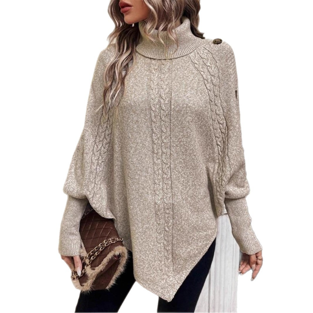 Damen eleganter Strickpullover mit Rollkragen und modischen Details Eva Jonsson-Eva Jonsson