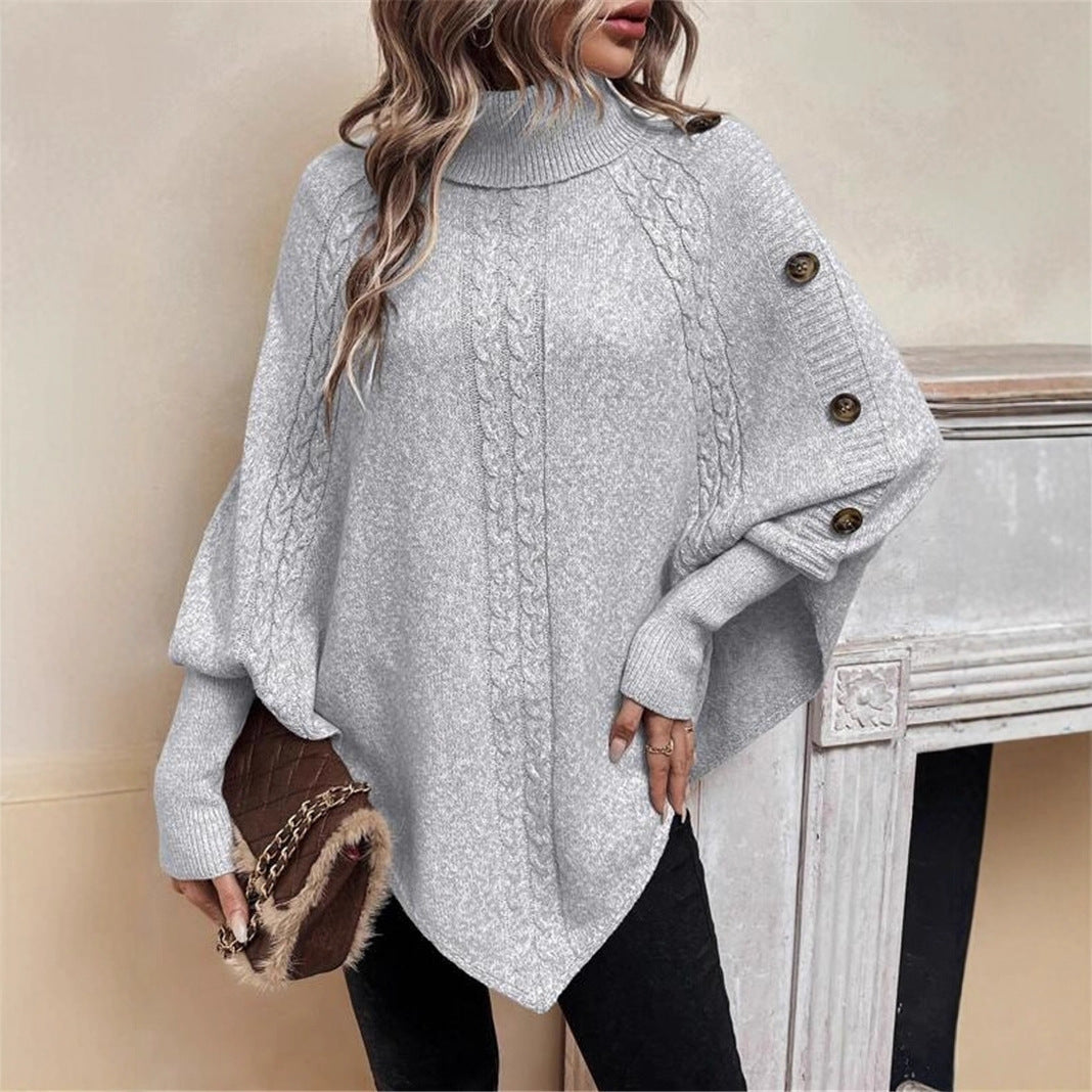 Damen eleganter Strickpullover mit Rollkragen und modischen Details Eva Jonsson-Eva Jonsson