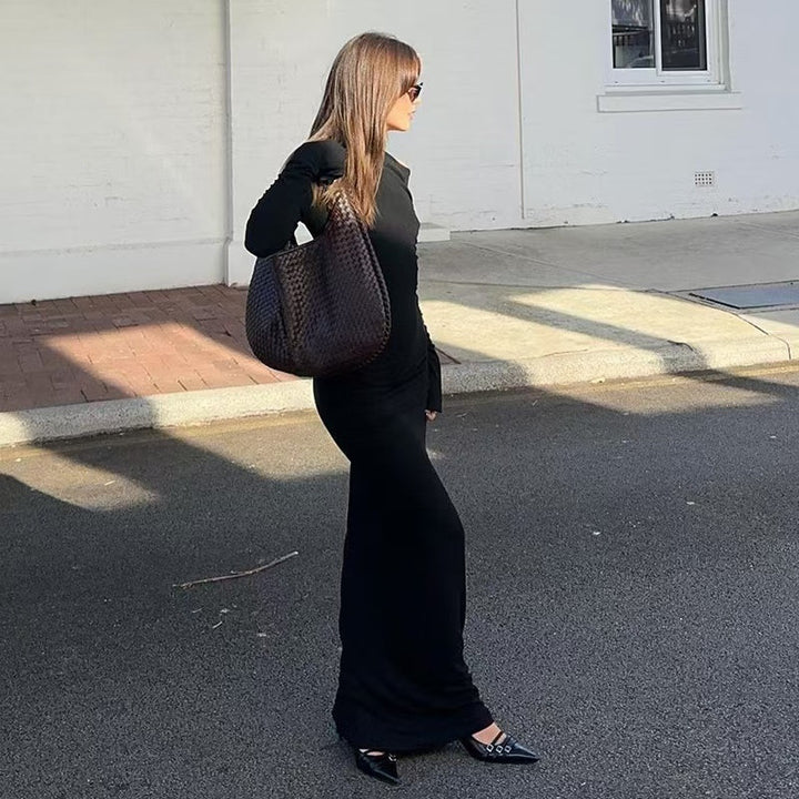 Damen elegantes One-Shoulder Maxiklänning med figurvänlig drapering Mirla-Eva Jonsson