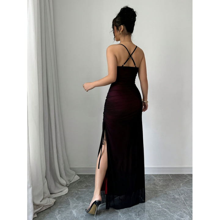 Damen elegantes Wickelkleid mit schulterfreien Trägern und raffinierten Rüschendetails Mirla-Eva Jonsson