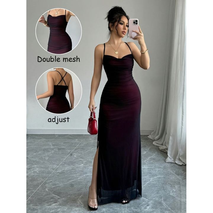 Damen elegantes Wickelkleid mit schulterfreien Trägern und raffinierten Rüschendetails Mirla-Eva Jonsson
