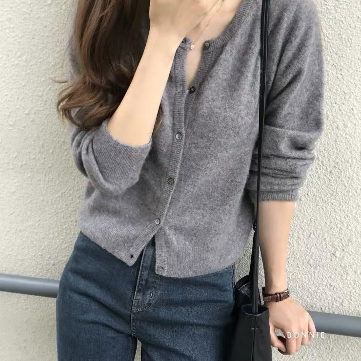 Damen feine Strickjacke mit Knopfleiste und weichem Material Mirla-Eva Jonsson