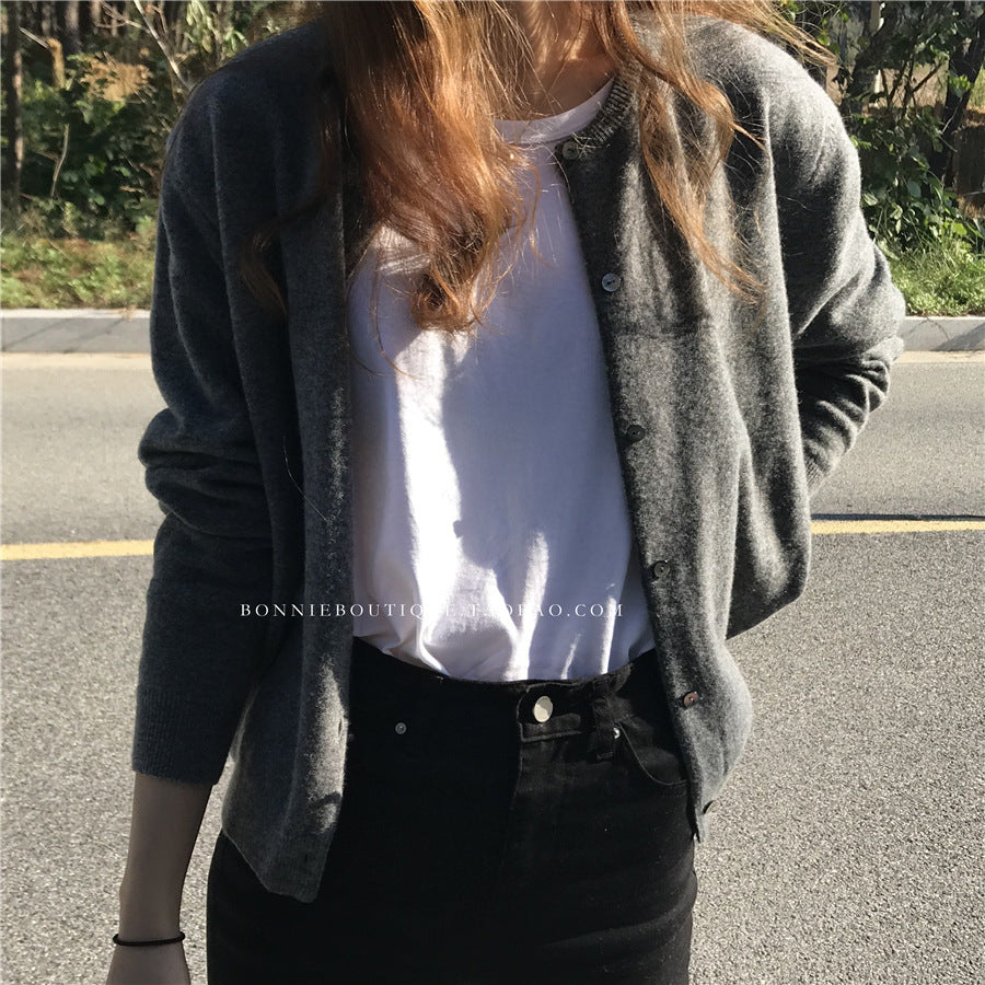 Damen feine Strickjacke mit Knopfleiste und weichem Material Mirla-Eva Jonsson