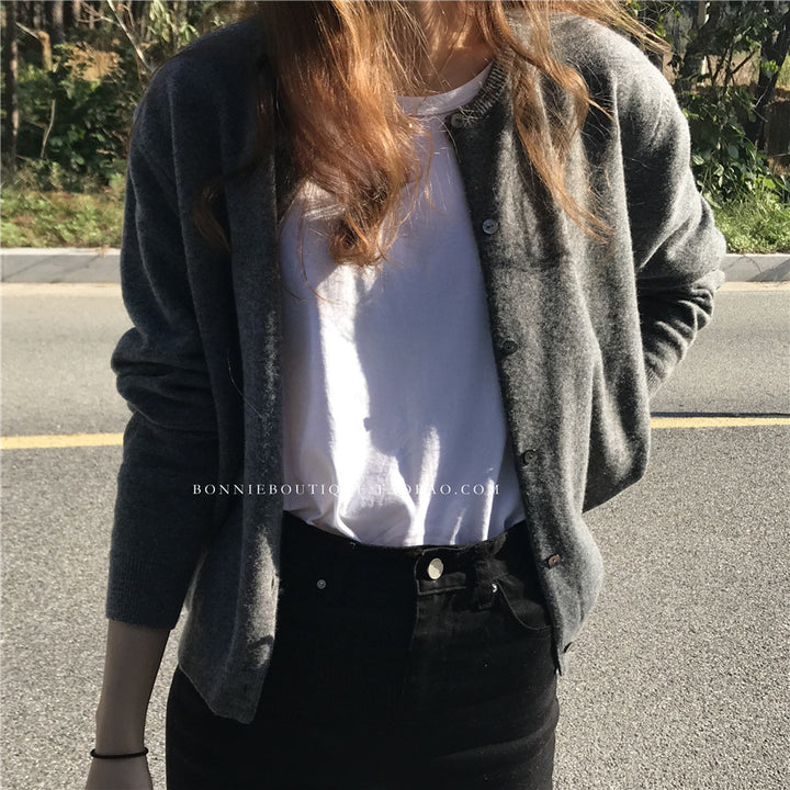 Damen feine Strickjacke mit Knopfleiste und weichem Material Mirla-Eva Jonsson