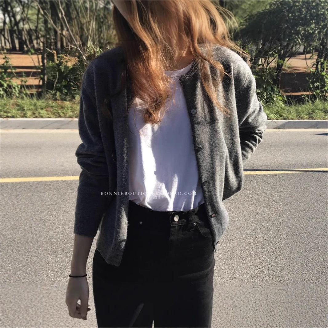 Damen feine Strickjacke mit Knopfleiste und weichem Material Mirla-Eva Jonsson