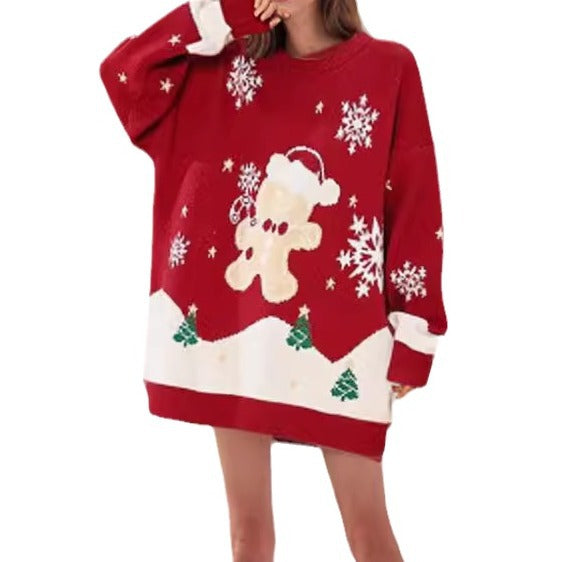 Damen festlicher Strickpullover mit weihnachtlichem Design Mirla-Eva Jonsson