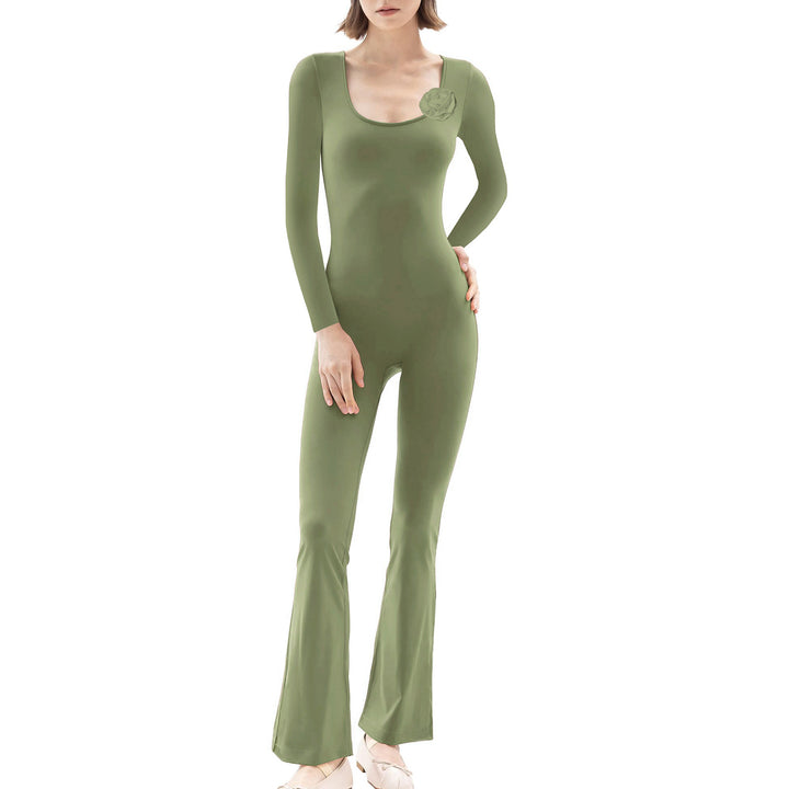 Damen figurbetonande jumpsuit med långa ärmar och skulpturdetaljer Mirla-Eva Jonsson